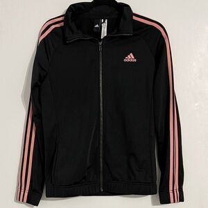 Adidas Black Jacket with Pink Accents